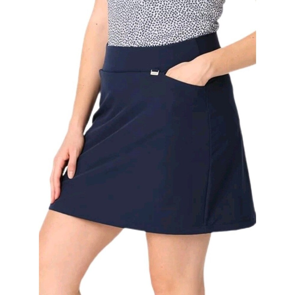 Greg Norman Play Dry navy stretch athleisure golf tennis skort mini skirt L